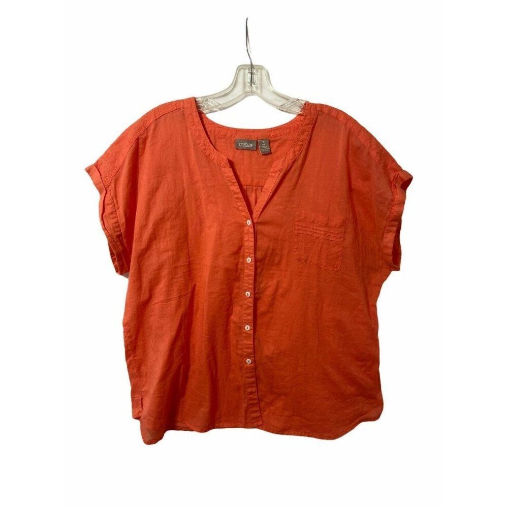 #3530 Chico.sch Womens button down blouse size 3